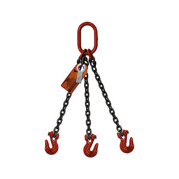 Hsi Three Leg Chain Slng, 9/32 in dia, 30ft L, Oblong Link to Grab Hook, 11,200lb Lmt 10TOG9/32-30 - main